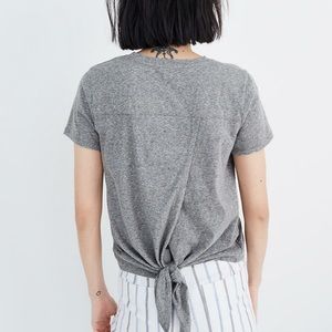 NWT Madewell knot back tee gray